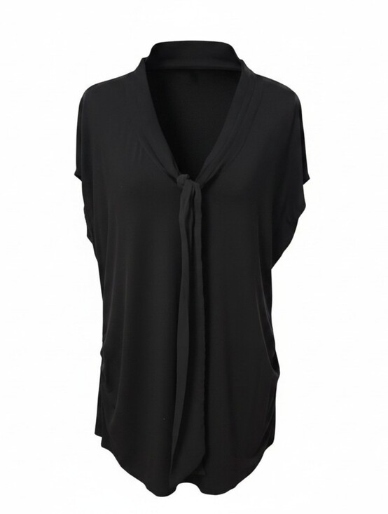 New York & Company Tops - New York & Company Black Tie-Front Blouse XL